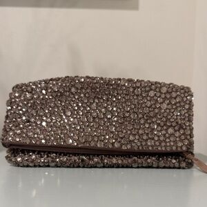 Embellished Crystal Clutch Bag in Mauve